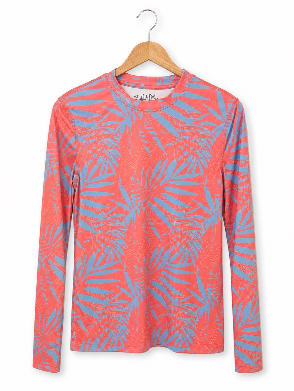 Salt Life SLX Women’s S Coral Blue Tropical Long Sleeve Performance Shirt